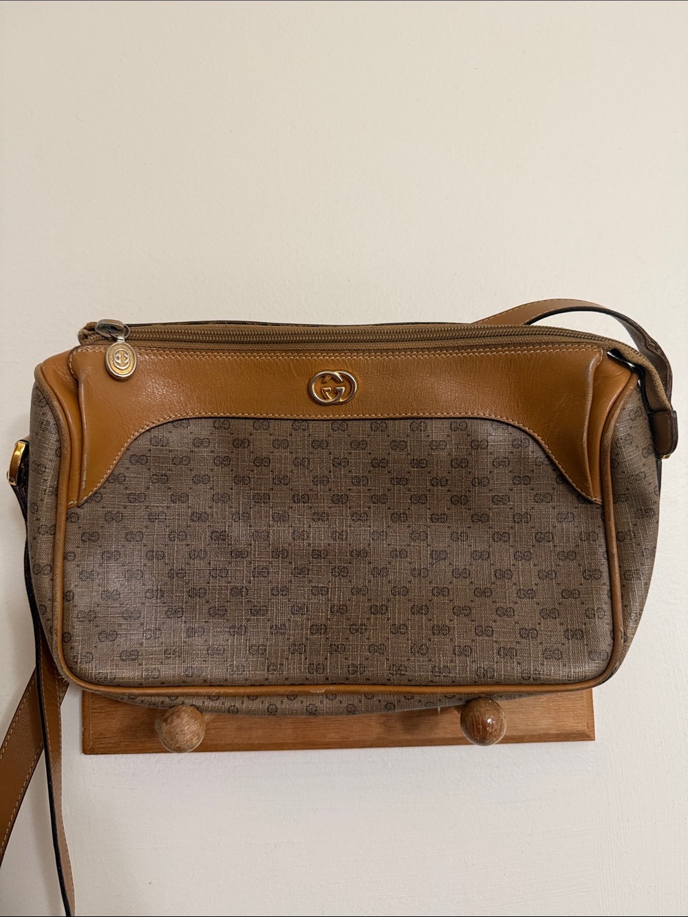 Gucci Tan/Brown Monogram Crossbody Bag
